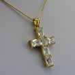 Laden Sie das Bild in den Galerie-Viewer, Kette mit Zirkonia-Kreuz / 925er Silber vergoldet / ca. 46,0 cm