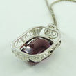 Laden Sie das Bild in den Galerie-Viewer, Vintage Damen Kette 925er Silber mit Anhänger Amethyst 800er Silber