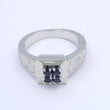Laden Sie das Bild in den Galerie-Viewer, Vintage Damenring mit Saphir / 585er 14 Karat Weißgold - 55 17,5 mm Ø