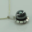Laden Sie das Bild in den Galerie-Viewer, Damen Kette 800er Silber mit Hämatit Anhänger 925er