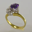 Laden Sie das Bild in den Galerie-Viewer, Vintage Damenring mit Amethyst & Brillanten / 585er 14 Karat Gold-52 16,5 mm Ø *