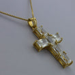 Laden Sie das Bild in den Galerie-Viewer, Kette mit Zirkonia-Kreuz / 925er Silber vergoldet / ca. 46,0 cm