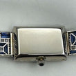Laden Sie das Bild in den Galerie-Viewer, Art-Deco Damen Platin Armbanduhr mit Diamanten&Saphir