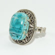 Laden Sie das Bild in den Galerie-Viewer, Set Antikes Armband und Ring 58 gr. 800er Silber mit Türkis