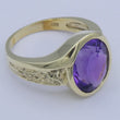 Laden Sie das Bild in den Galerie-Viewer, Vintage Damen Ring 585er 14 Karat Gelbgold mit Amethyst 55 17,5 mm Ø