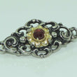 Laden Sie das Bild in den Galerie-Viewer, Vintage Anstecknadel-Brosche mit Böhmischem Granat / 835er Silber / Vergoldet