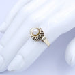 Laden Sie das Bild in den Galerie-Viewer, Vintage Damenring 333er 8 K Gold mit Perle - 50 15,9 mm Ø *