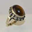 Laden Sie das Bild in den Galerie-Viewer, Vintage Damenring Tigerauge / 925 Silber 62 19,7 mm Ø