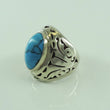Laden Sie das Bild in den Galerie-Viewer, Vintage Damenring mit Türkis / 925er Silber 55 17,5 mm Ø