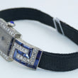 Laden Sie das Bild in den Galerie-Viewer, Art-Deco Damen Platin Armbanduhr mit Diamanten&Saphir
