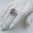 Laden Sie das Bild in den Galerie-Viewer, Damen Ring Topas & Amethyst 375er - 9 K Gold Gr. 57 18,1 mm Ø Wie Neu!