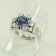 Laden Sie das Bild in den Galerie-Viewer, Ring 585er 14 Karat Weißgold / Diamanten 0.60 ct,Saphir 1,15ct 57 18,1 mm Ø *