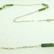 Laden Sie das Bild in den Galerie-Viewer, Vintage Damen Kette mit Jade / 333er - 8 Karat Gelbgold / ca. 76 cm