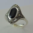 Laden Sie das Bild in den Galerie-Viewer, Unisex Ring Onyx mit Markasiten / 925 Silber