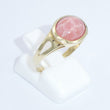 Laden Sie das Bild in den Galerie-Viewer, Vintage Damenring mit Rosenquarz / 333er 8 Karat Gelbgold - 57 18,1 mm Ø