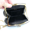 Laden Sie das Bild in den Galerie-Viewer, Vintage Bettl Moob Design Baby Krokodil Damen Handtasche Schwarz Made in Italy