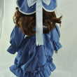 Laden Sie das Bild in den Galerie-Viewer, Tiller Puppe mit Blauem Kleid & Hut / Porzellankopf & Stoffkörper / ca. 44 cm