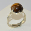 Laden Sie das Bild in den Galerie-Viewer, Vintage Damenring Tigerauge / 835 Silber 56 17,8 mm Ø