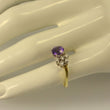 Laden Sie das Bild in den Galerie-Viewer, Vintage Damenring mit Amethyst & Brillanten / 585er 14 Karat Gold-52 16,5 mm Ø *