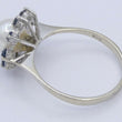 Laden Sie das Bild in den Galerie-Viewer, Vintage Damen Ring 750er 18 Karat Weißgold mit Perle& Saphir 56 17,8 mm Ø *