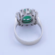 Laden Sie das Bild in den Galerie-Viewer, Damenring 585er-14K Weißgold mit Diamanten & Smaragd ca.1.2 ct./ 57 18,1 mm Ø