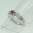 Laden Sie das Bild in den Galerie-Viewer, Vintage Damen Ring 585er Gold mit Diamant & Amethyst 0.50 ct - 53 16,8 mm Ø *