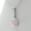 Laden Sie das Bild in den Galerie-Viewer, Damen Kette 925er Silber mit Rosenquarz & Zirkonia Anhänger