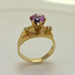 Laden Sie das Bild in den Galerie-Viewer, Vintage Damenring mit Amethyst & Zirkonia/ 375er 9 Karat Gold 62 19,7 mm Ø *
