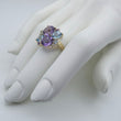 Laden Sie das Bild in den Galerie-Viewer, Damen Ring Topas & Amethyst 375er - 9 K Gold Gr. 57 18,1 mm Ø Wie Neu!