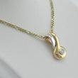 Laden Sie das Bild in den Galerie-Viewer, Vintage Kette mit Anhänger 0.10 ct. Diamant / 585er 14 Karat Gold / ca. 44 cm