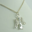 Laden Sie das Bild in den Galerie-Viewer, Vintage "Nobel Schmuck" Damen Halskette & Engel Anhänger mit Zirkonia