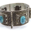 Laden Sie das Bild in den Galerie-Viewer, Set Antikes Armband und Ring 58 gr. 800er Silber mit Türkis