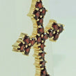 Laden Sie das Bild in den Galerie-Viewer, Vintage Kreuz Anhänger mit Böhmischem Granat / 333er 8 Karat Gold