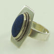 Laden Sie das Bild in den Galerie-Viewer, Vintage Damenring Silber 900er mit Lapislazuli 49 15,6 mm Ø