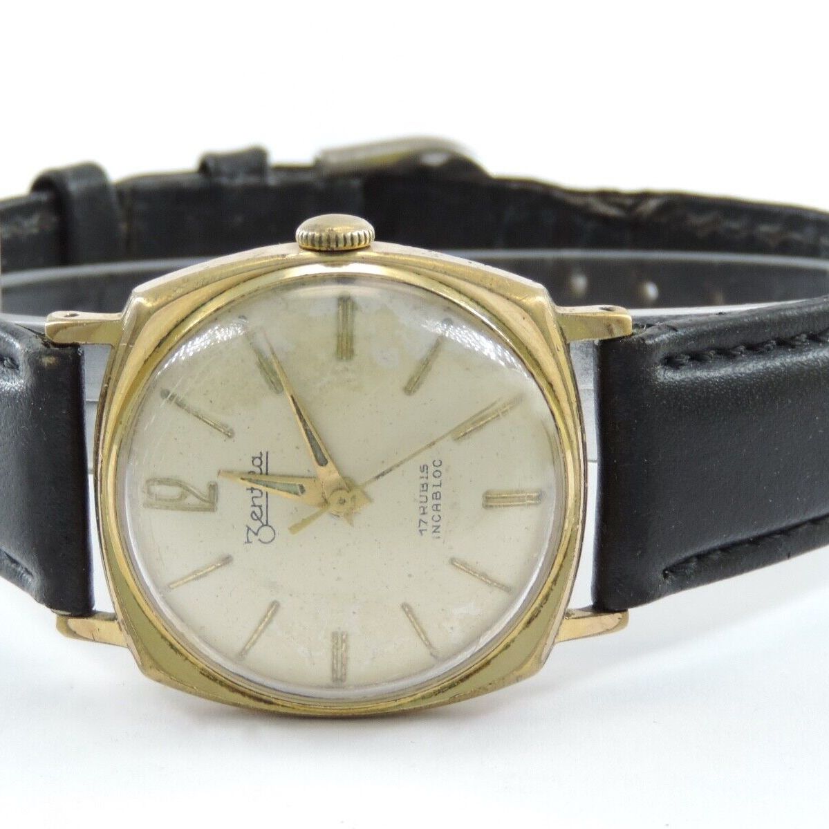 Vintage ZentRa 17 Rubis Incabloc Herrenuhr Handaufzug vergoldet