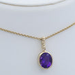 Laden Sie das Bild in den Galerie-Viewer, Vintage Kette mit Anhänger & Amethyst / 333er 8 K Gelbgold / 60 cm