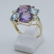Laden Sie das Bild in den Galerie-Viewer, Damen Ring Topas & Amethyst 375er - 9 K Gold Gr. 57 18,1 mm Ø Wie Neu!