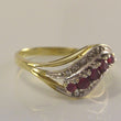 Laden Sie das Bild in den Galerie-Viewer, Vintage Damen-Ring mit 0.20 ct. Diamanten & Rubine 585er 14K Gold 55 17,5 mm Ø*