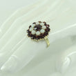 Laden Sie das Bild in den Galerie-Viewer, Vintage Damenring mit Granat & Opal / 333er Gold - 55 17,5 mm Ø *