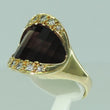 Laden Sie das Bild in den Galerie-Viewer, Damen Ring 750er Gold mit Rauchquarz & Brillianten ca. 0.30 ct - 58 18,4 mm Ø *