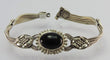 Laden Sie das Bild in den Galerie-Viewer, Vintage Damen Silberarmband mit Onyx 925er Silber