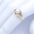 Laden Sie das Bild in den Galerie-Viewer, Vintage Damenring mit Perle / 585er - 14 Karat Gelbgold - 56 17,8 mm Ø