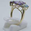 Laden Sie das Bild in den Galerie-Viewer, Damen Ring Topas & Amethyst 375er - 9 K Gold Gr. 57 18,1 mm Ø Wie Neu!