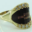 Laden Sie das Bild in den Galerie-Viewer, Damen Ring 750er Gold mit Rauchquarz & Brillianten ca. 0.30 ct - 58 18,4 mm Ø *