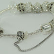 Laden Sie das Bild in den Galerie-Viewer, Damen 925er Silber Bettelarmband mit Farbsteinen 19 cm