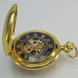 Laden Sie das Bild in den Galerie-Viewer, Halskettenuhr Taschenuhr Skelett - Handaufzug - vergoldet