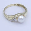 Laden Sie das Bild in den Galerie-Viewer, Damen Ring 333er K Gold mit Perle & Diamant - 56 17,8 mm Ø *