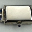Laden Sie das Bild in den Galerie-Viewer, Art-Deco Damen Platin Armbanduhr mit Diamanten&Saphir