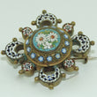 Laden Sie das Bild in den Galerie-Viewer, Antike Brosche mit Türkis