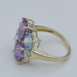 Laden Sie das Bild in den Galerie-Viewer, Damen Ring Topas & Amethyst 375er - 9 K Gold Gr. 57 18,1 mm Ø Wie Neu!